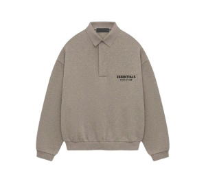 Buy Fear of God Essentials Fleece Polo Heather Gray at Sasom – Authentic and Ready to Ship