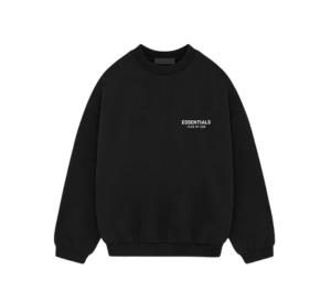 Buy Fear of God Essentials Fleece Crewneck II Black at Sasom – Authentic and Ready to Ship
