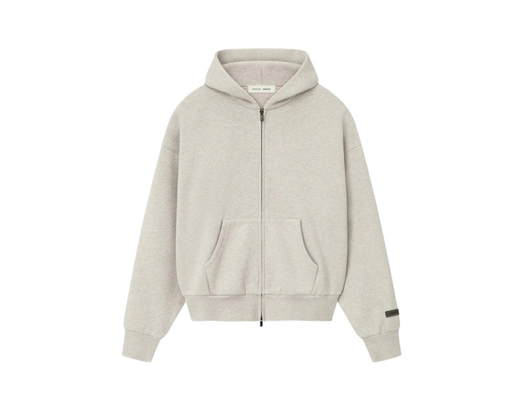 Fear of God Fear of God Essentials Classic Fleece Zip-Up Hoodie Heather Stone (SS25)