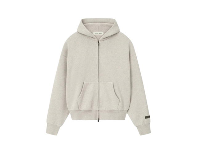 Fear of God Fear of God Essentials Classic Fleece Zip-Up Hoodie Heather Stone (SS25) - view 1
