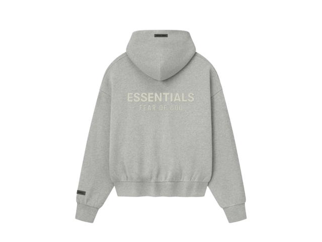 Fear of God Fear of God Essentials Classic Fleece Zip-Up Hoodie Concrete Heather - view 1