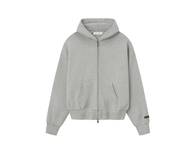 Fear of God Fear of God Essentials Classic Fleece Zip-Up Hoodie Concrete Heather - view 2