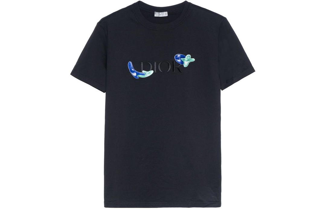 Dior Dior Drop Shoulder Sleeve T-Shirt Men's Black