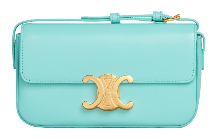 Celine CELINE Shiny Cow Leather Shoulder Bag Handbags Shoulder Bags Regular Women's Mint Green