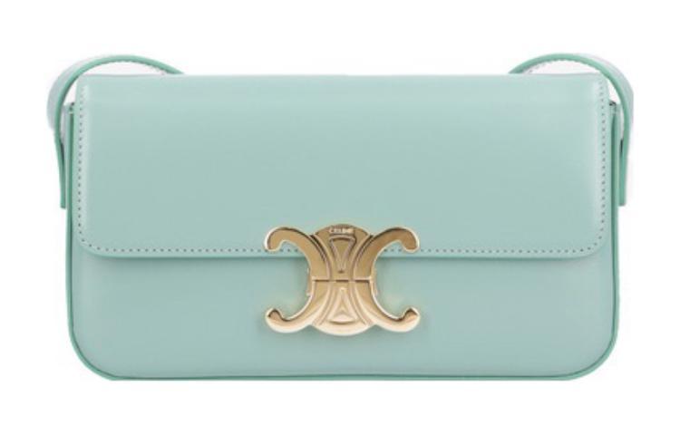 Celine Celine Triomphe Arc De Triomphe Shiny Cow Leather Shoulder Bag Handbag Shoulder Bag Women's Blue