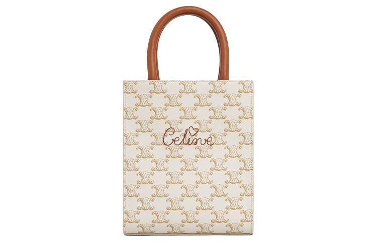 Celine Celine Cabas Cow Leather Handbag Shoulder Bag Crossbody Bag Mini Women's Candy Color/White