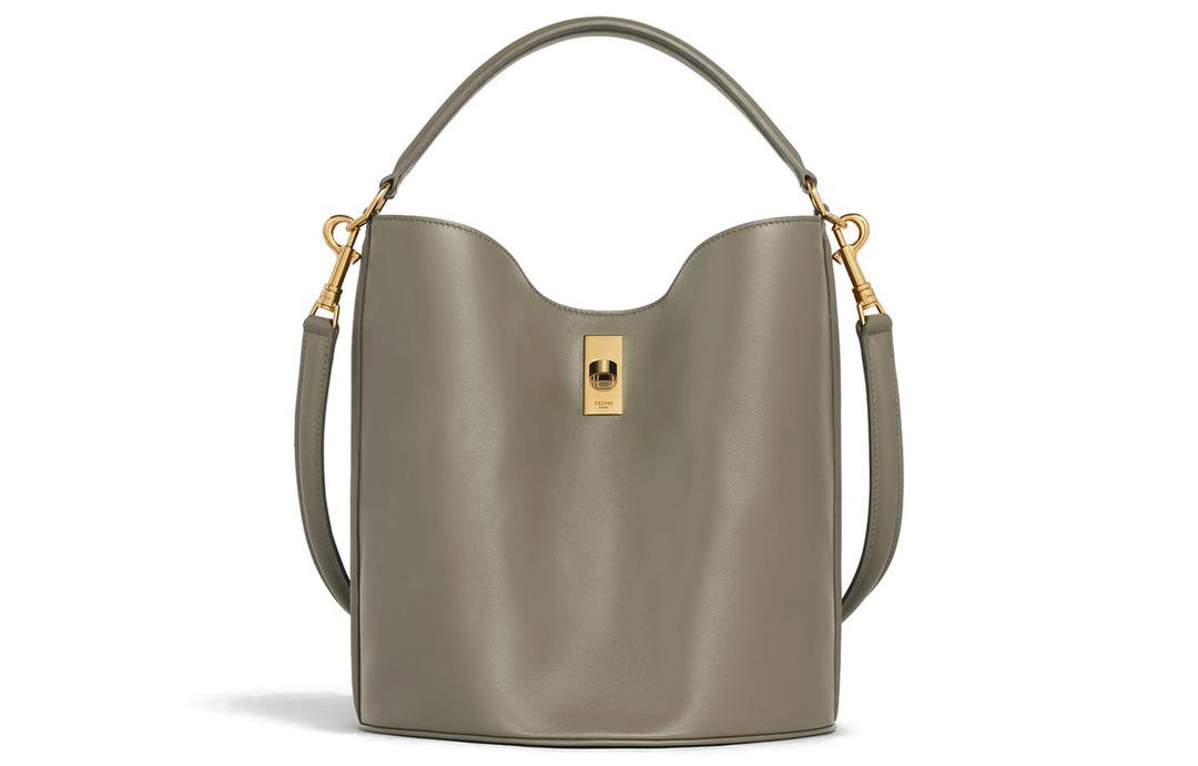 Celine Celine Smooth Cow Leather Bucket Bag Handbag Shoulder Bag Crossbody Bag Women's Army Green