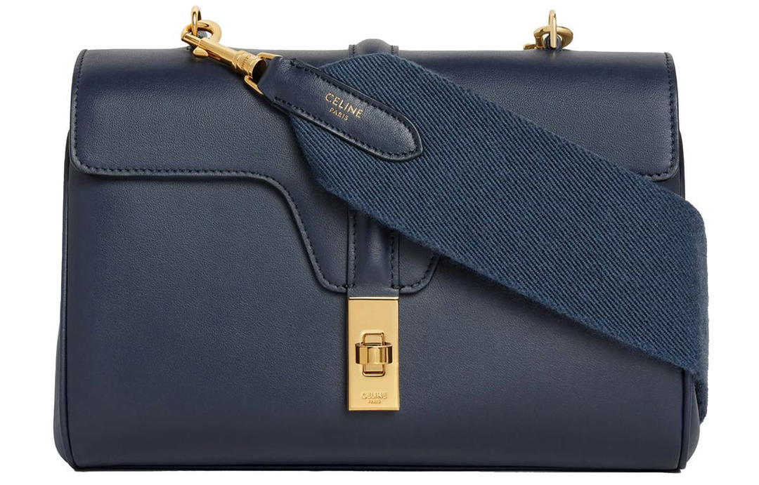 Celine Celine 16 Smooth Cow Leather Shoulder Bag Crossbody Bag Women's Navy