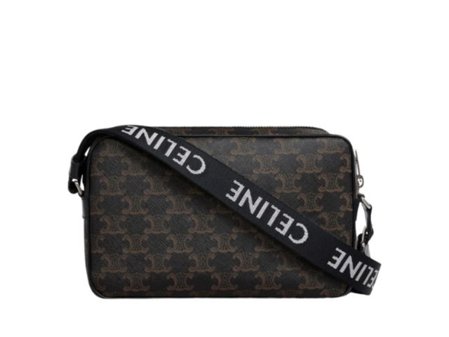 Celine Celine Medium Messenger Bag In Triomphe Canvas With Silver Finishing Hardware Black - view 1