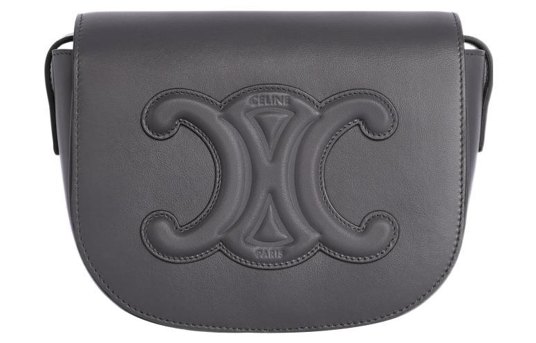 Celine Celine Triumph Gate Cuir Smooth Cow Leather Handbag Shoulder Bag Crossbody Bag Women's Gray
