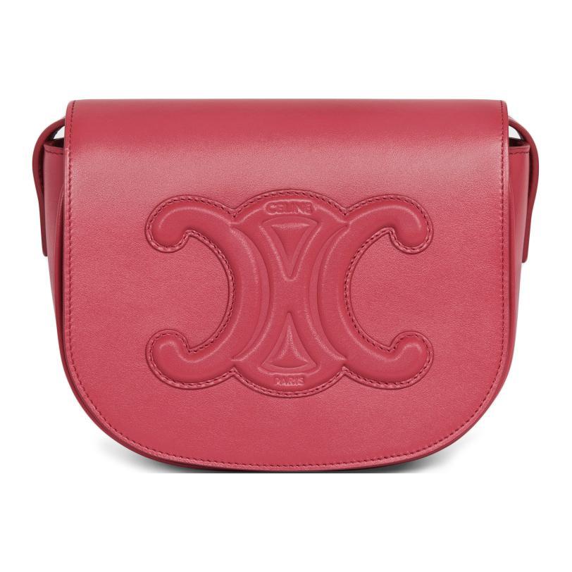 Celine CELINE Cuir Triomphe Triumph Calfskin Crossbody Bag Shoulder Bag Women's Pink Candy Color