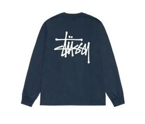 Buy Stussy Basic Long Sleeve Tee - Marine Blue at Sasom – Authentic and Ready to Ship