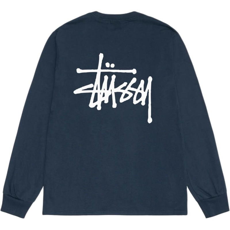 Stussy Stussy Basic Long Sleeve Tee - Marine Blue