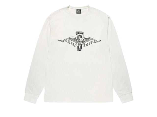 Stussy Stussy Skull Wings Ls Tee Pigment Dyed Natural - view 1