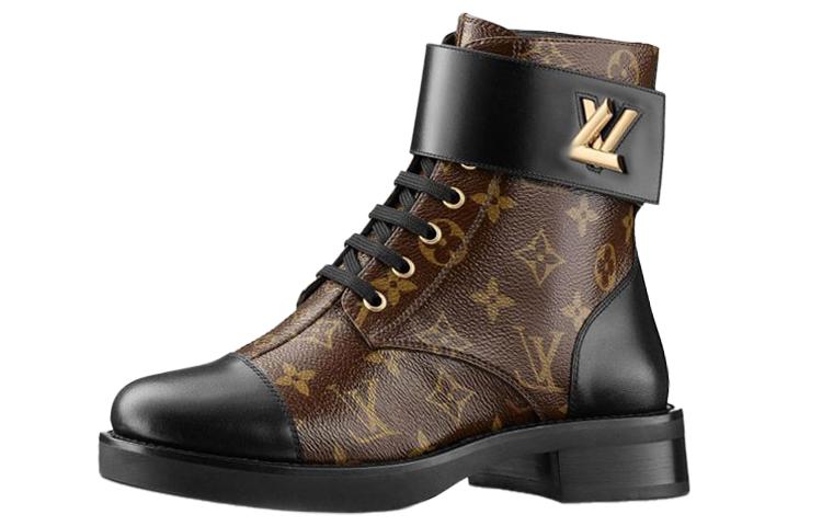 Louis Vuitton Louis Vuitton Lv Wonderland Monogram Canvas Martin Boots Brown Women's