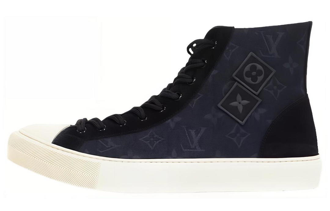 Louis Vuitton Fragment Design x Louis Vuitton Fragment Tatto High Top Stylish Skateboarding Shoes Men's Black