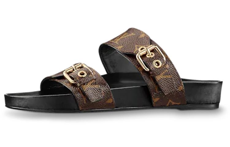 Louis Vuitton Louis Vuitton Bom Dia Flat Mules Black Women's