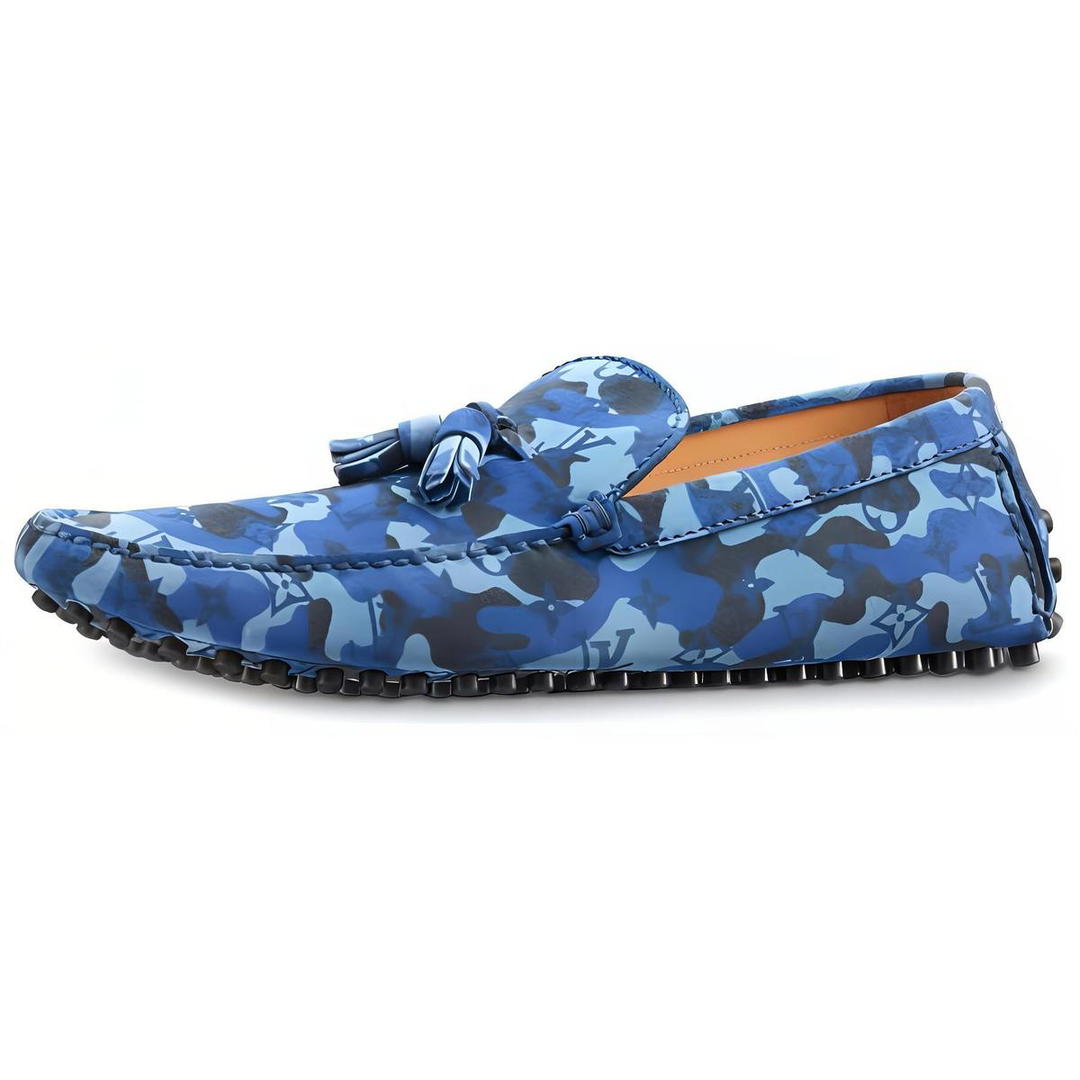 Louis Vuitton Louis Vuitton Palm Spring Moccasin Shoes 'Blue Camo With Logo Monogram'