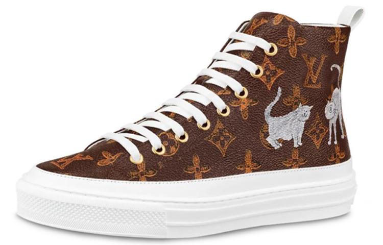 Louis Vuitton Louis Vuitton Lv Stellar High Top Sneakers Brown Women's