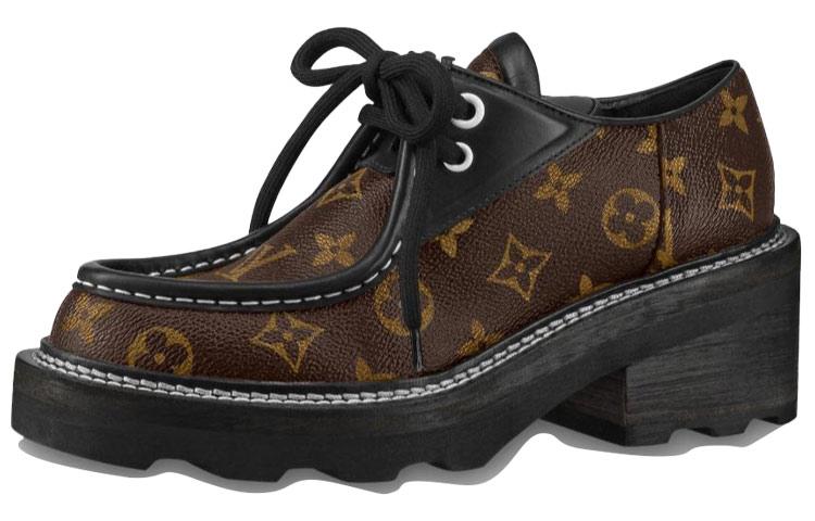 Louis Vuitton Louis Vuitton Beaubourg Platform Derby Shoes 'Brown' Women's
