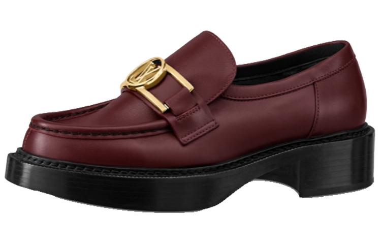 Louis Vuitton Louis Vuitton LV Academy Loafers Casual Shoes Women's Brown Red