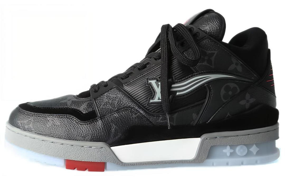 Louis Vuitton Louis Vuitton Trainer Sneakers 'Black Monogram Red'