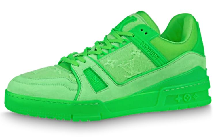 Louis Vuitton Louis Vuitton X Virgin Abloh Trainer Sneakers 'Neon Green With Monogram Fabric'