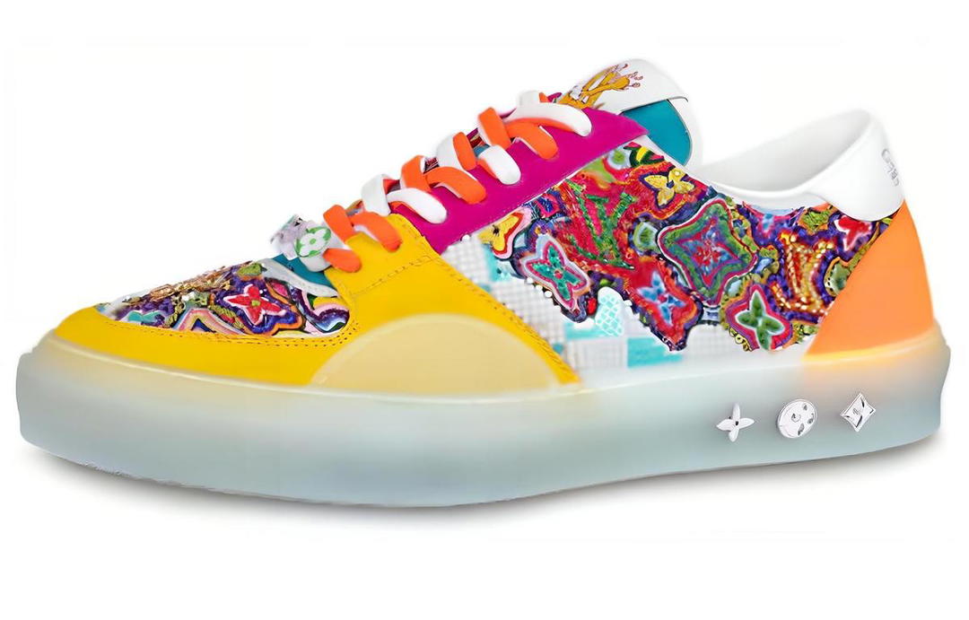 Louis Vuitton Louis Vuitton Ollie Suede Sequin Monogram Sneakers 'Yellow'