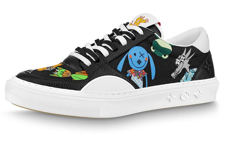 Louis Vuitton Louis Vuitton Ollie Low Top Stylish Skateboarding Shoes Men's Black And White Print
