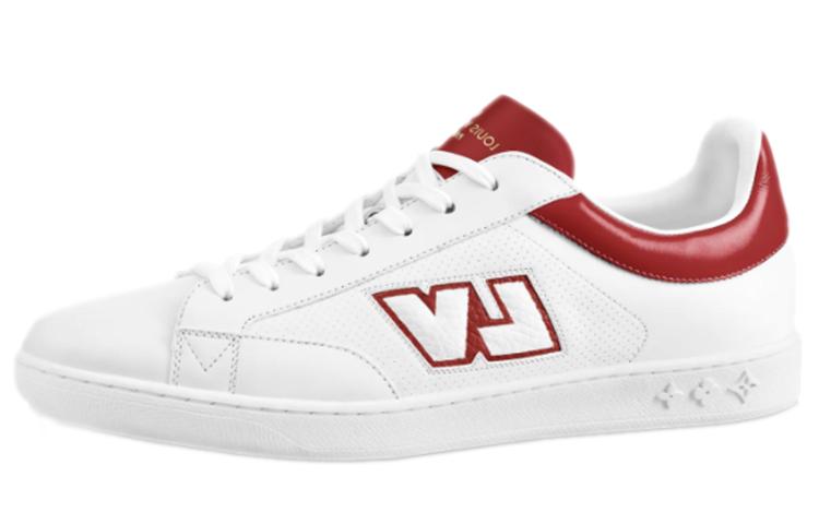 Louis Vuitton Louis Vuitton Luxembourg Stylish Skateboarding Shoes Men's White Red