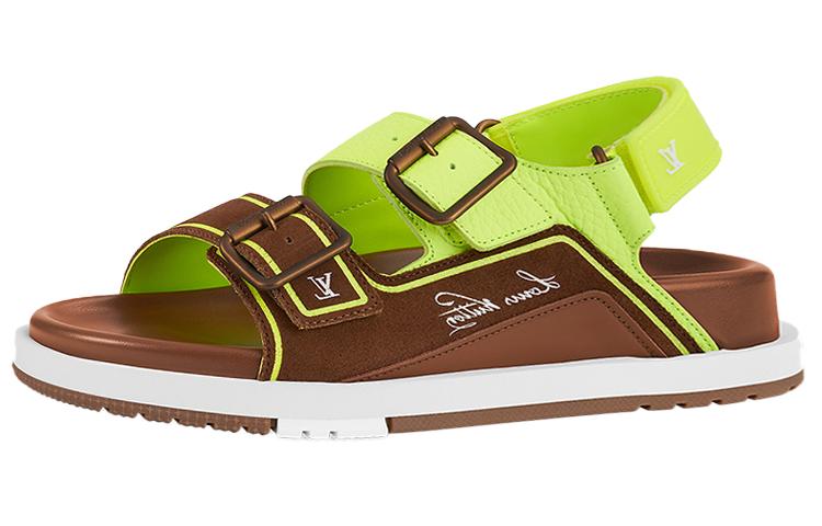 Louis Vuitton Louis Vuitton X Nba Trainer Sandals 'Brown Neon Green'