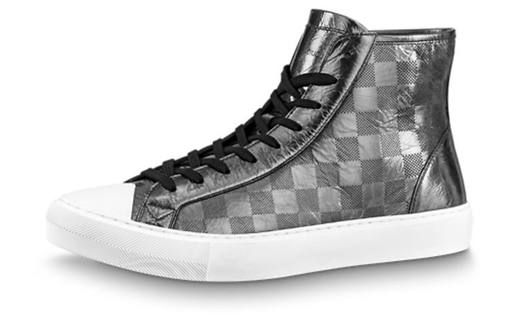 Louis Vuitton Louis Vuitton Tattoo Ankle Sneakers 'Silver Plaid Monogram'