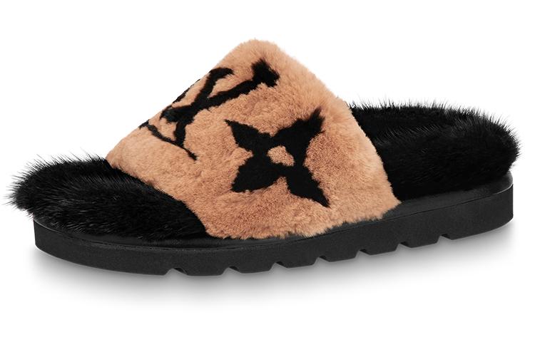 Louis Vuitton Louis Vuitton Pillow Slide Slippers Women's Black Brown