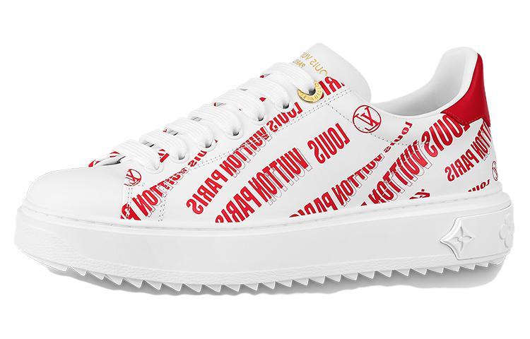 Louis Vuitton Louis Vuitton Time Out Stylish Skateboarding Shoes Women's White Red