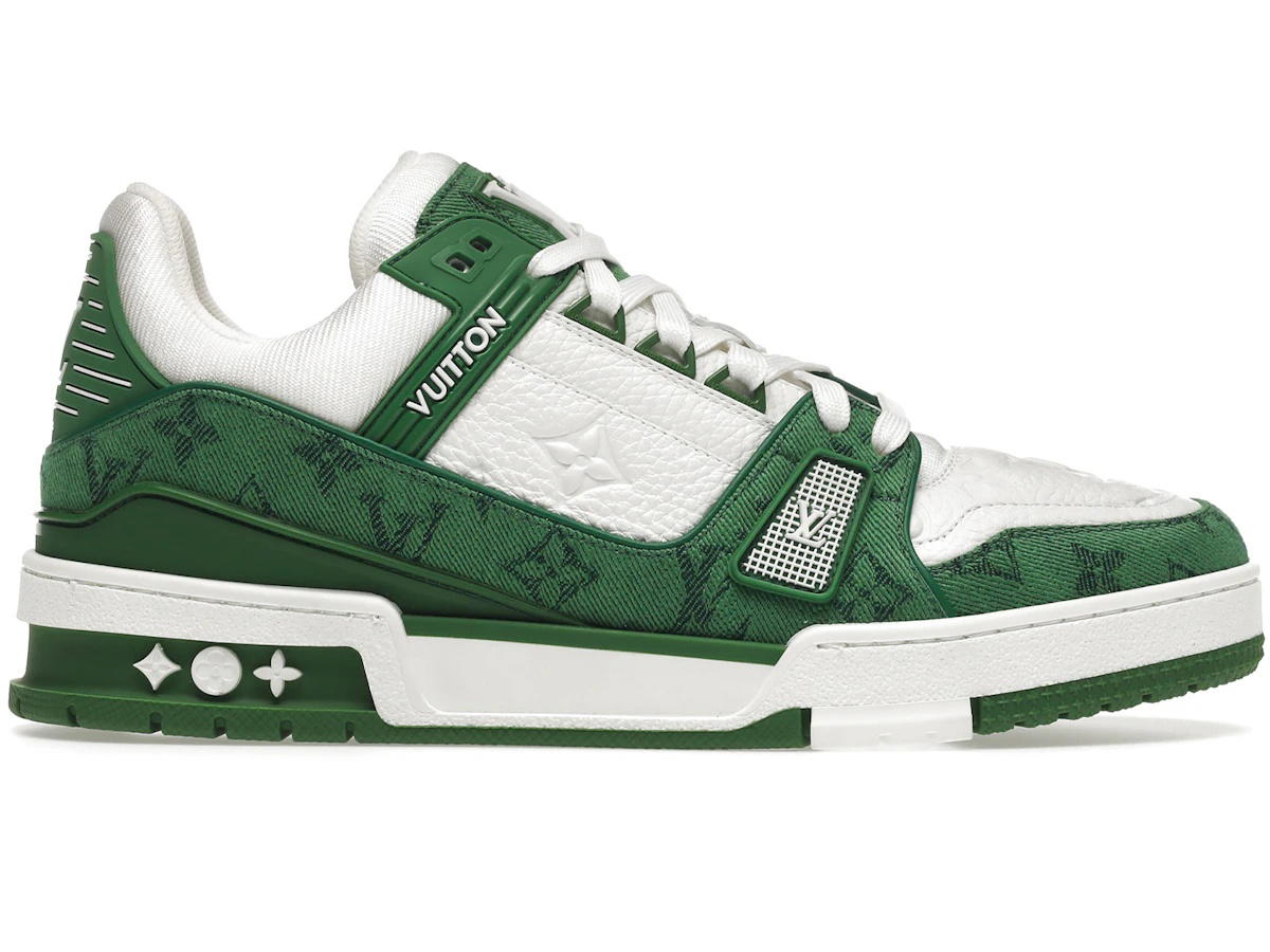 Louis Vuitton Louis Vuitton Trainer Green Monogram Denim White
