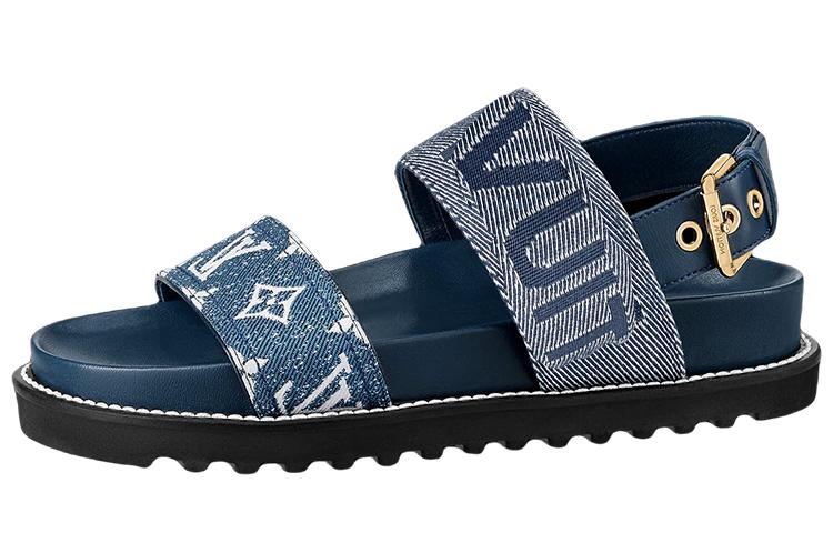 Louis Vuitton Louis Vuitton Paseo Comfort Stylish Sandals Women's Blue