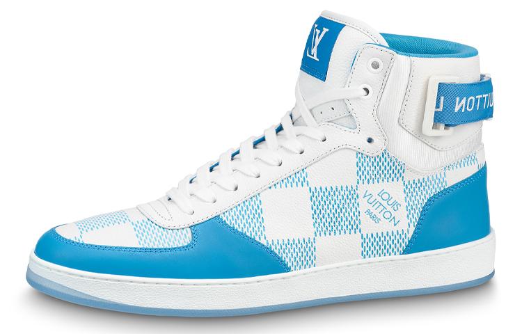 Louis Vuitton Louis Vuitton Rivoli Ankle Sneakers 'White With Blue Plaid'