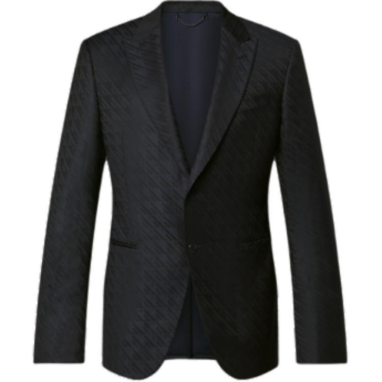 Louis Vuitton Louis Vuitton Single-Breasted Pont Neuf Cut-Away Jacket Business Suit Men's Marine Blue