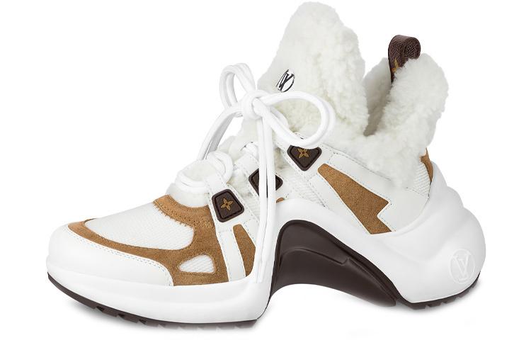 Louis Vuitton Louis Vuitton Lv Archlight Shearling Sneakers 'WHITE BROWN' Women's