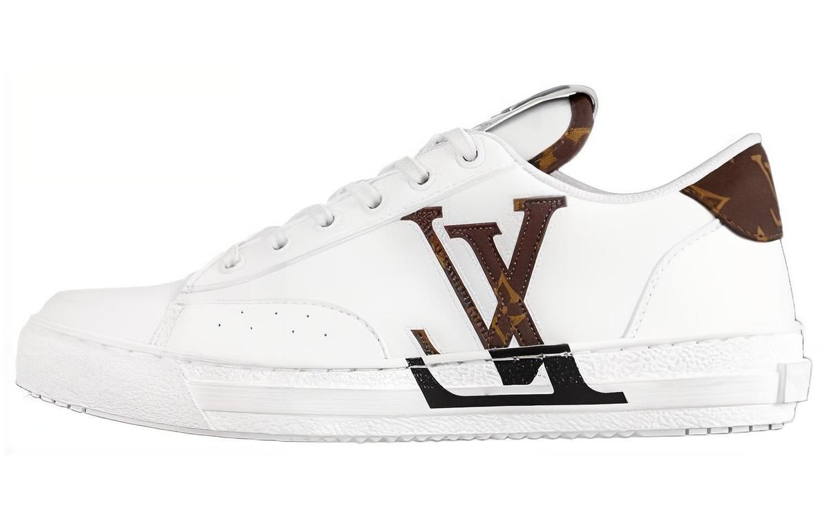 Louis Vuitton Louis Vuitton Charlie Low-Top Stylish Skateboarding Shoes Women's WHITE BROWN