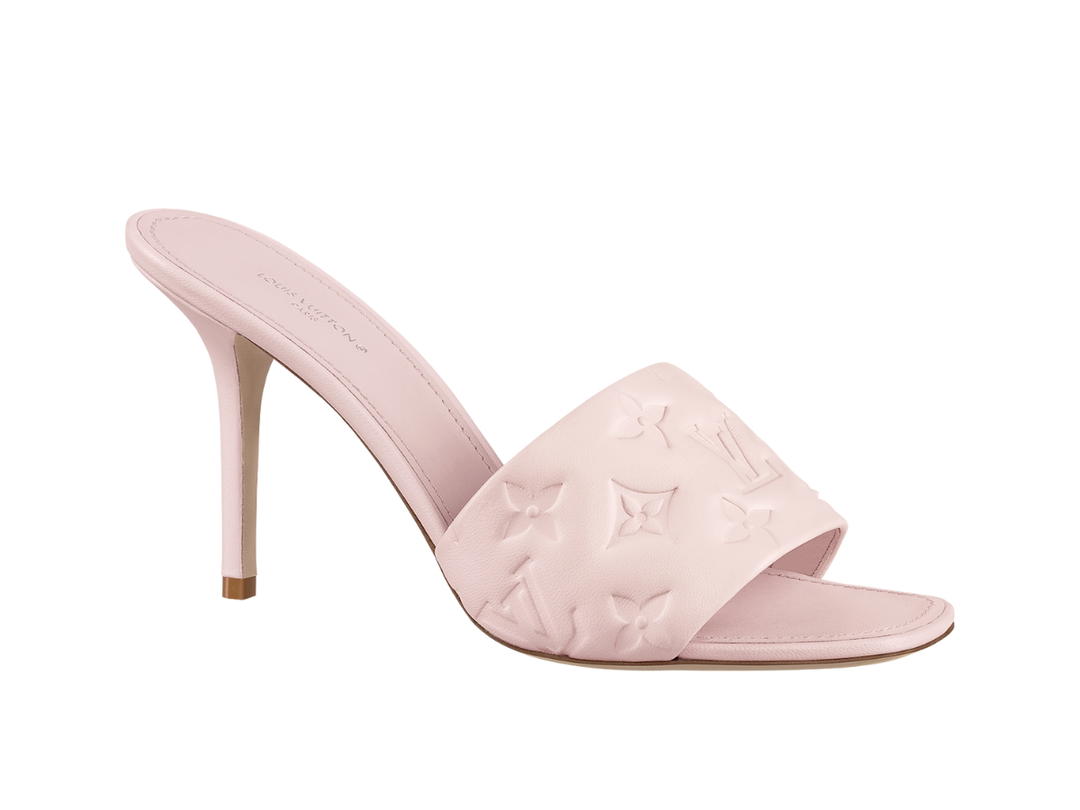 Louis Vuitton Louis Vuitton Revival Mule In Monogram Embossed Lambskin Rose Clair Pink