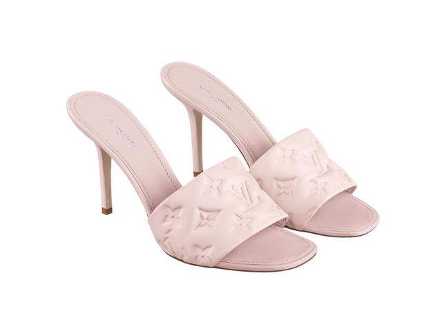 Louis Vuitton Louis Vuitton Revival Mule In Monogram Embossed Lambskin Rose Clair Pink - view 2