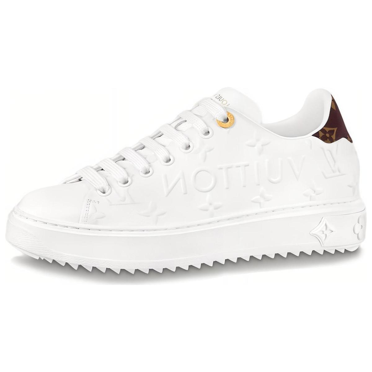 Louis Vuitton Louis Vuitton Time Out Debossed LV Monogram Leather White Women's