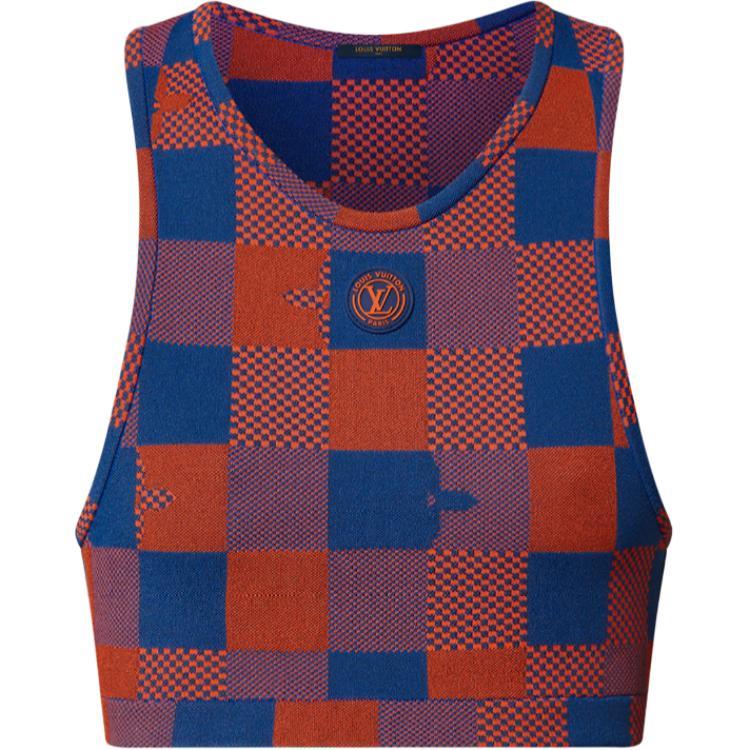 Louis Vuitton Louis Vuitton Pop Monogram Damier Knit Sporty Crop Top Crop Tops Women's Blue
