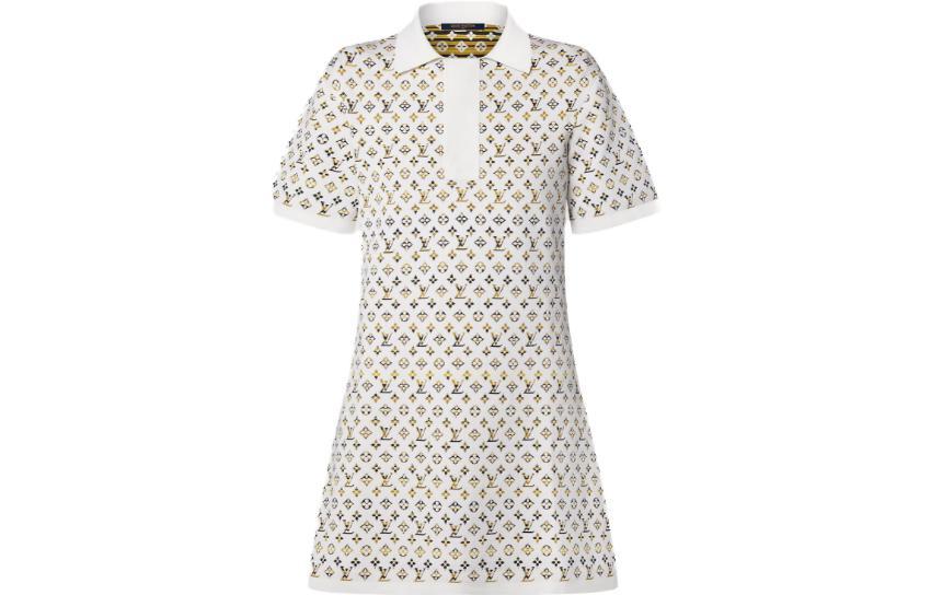 Louis Vuitton Louis Vuitton Python-Effect Monogram Jacquard Polo Dress
