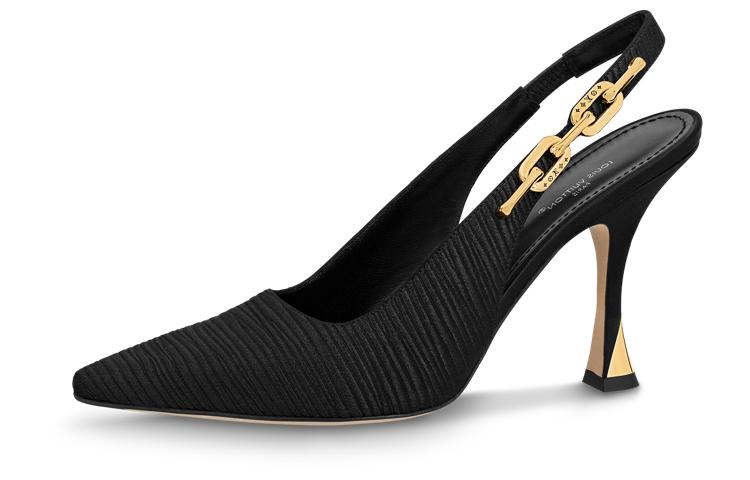 Louis Vuitton Louis Vuitton Sparkle Slim Heel High Heels 9.5cm Women's Black