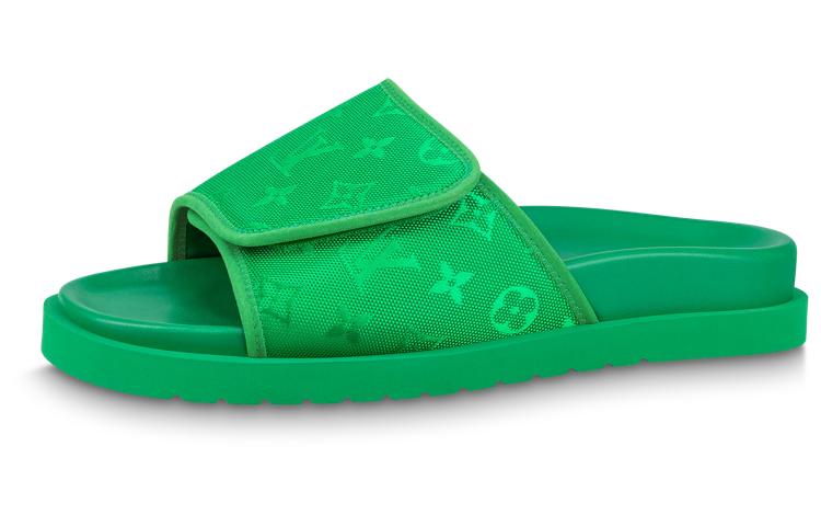 Louis Vuitton Louis Vuitton Miami Abrasion-Resistant Slide Slippers Men's Green