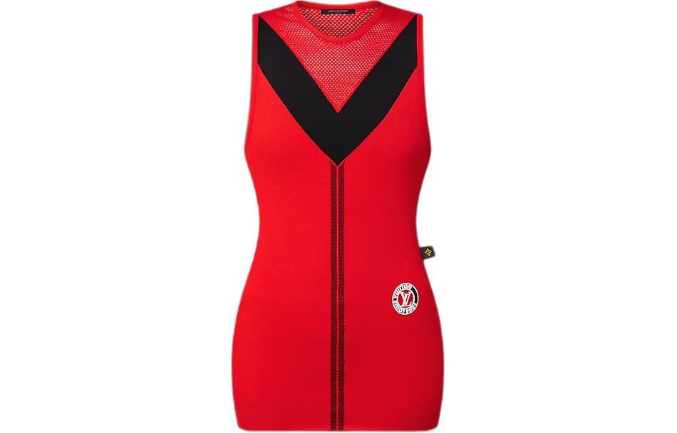 Louis Vuitton Louis Vuitton Sporty Mesh Accent Top Tank Tops Women's Red