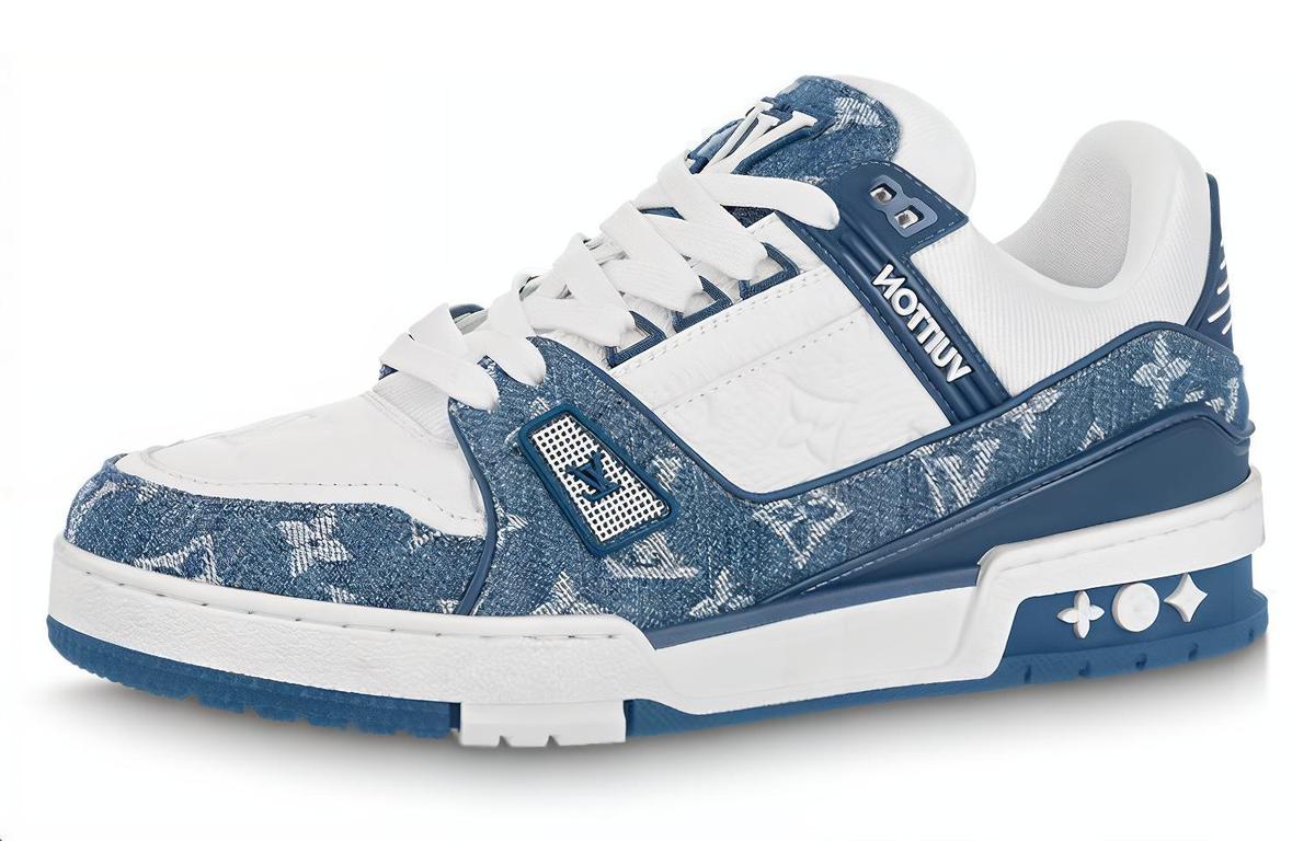 Louis Vuitton Louis Vuitton Lv Trainer Sneakers 'White With Blue Mesh Monogram' Women's