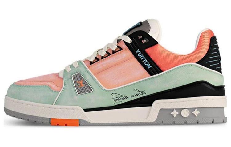 Louis Vuitton Louis Vuitton Trainer Low Top Skateboard Shoes Unisex Pink Green Black